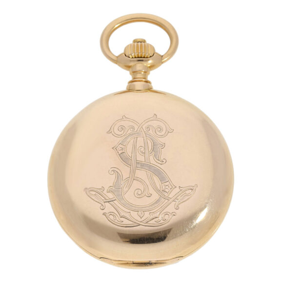 German 18K rose gold hunting cased precision watch Circa 1897 German 18K rose gold hunting cased precision watch Circa 1897