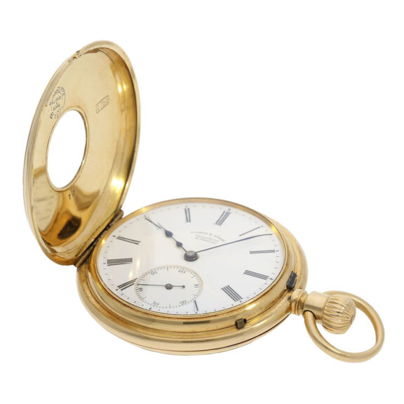 Early German gold half-hunting cased lever watch Circa 1890 Early German gold half-hunting cased lever watch Circa 1890
