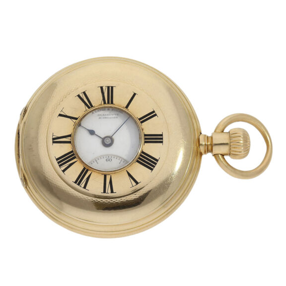 Early German gold half-hunting cased lever watch Circa 1890 Early German gold half-hunting cased lever watch Circa 1890
