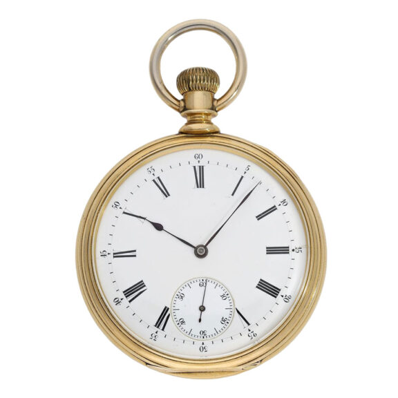 Swiss 18K gold open faced ankerchronometer Circa 1877