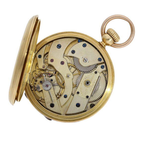 Very early Swiss 18K gold hunting cased lever watch Circa 1865 Very early Swiss 18K gold hunting cased lever watch Circa 1865