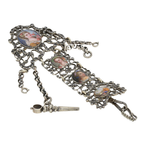 French rose gold, enamel and diamond-set verge Circa 1770 French rose gold, enamel and diamond-set verge Circa 1770