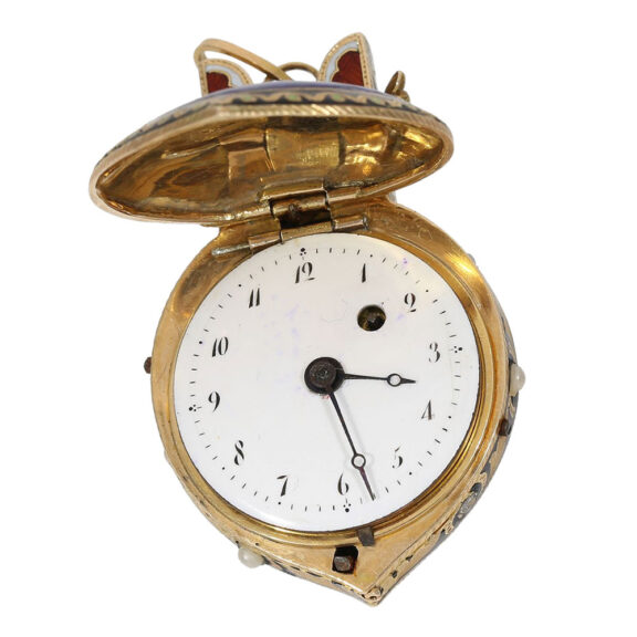 Extremely rare Swiss 18K gold lyra-shaped pendant watch Circa 1810 Extremely rare Swiss 18K gold lyra-shaped pendant watch Circa 1810