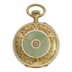 Very fine Swiss 18K gold Belle Epoque lever watch Circa 1910