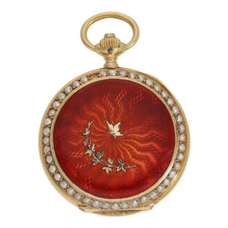 Swiss gold hunting cased Art Nouveau lever watch Circa 1900 Swiss gold hunting cased Art Nouveau lever watch Circa 1900