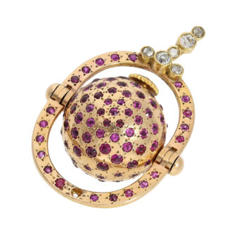 Swiss rose gold Boule de Genève pendant watch Circa 1860-1890
