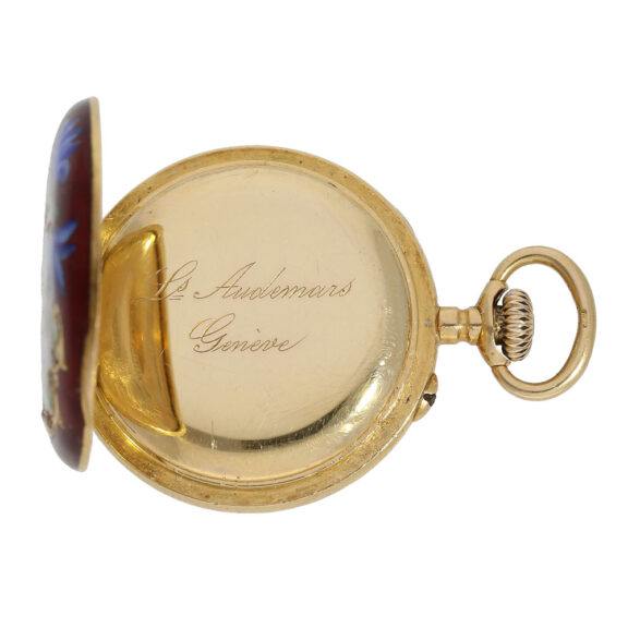 Swiss gold and enamel Art Nouveau cylinder watch Circa 1900 Swiss gold and enamel Art Nouveau cylinder watch Circa 1900