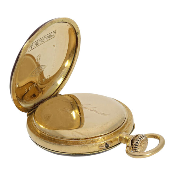 Swiss gold and enamel Art Nouveau cylinder watch Circa 1900 Swiss gold and enamel Art Nouveau cylinder watch Circa 1900