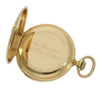 French 18K gold minute repeating lever watch Circa 1913