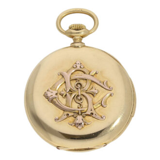 French 18K gold minute repeating lever watch Circa 1913
