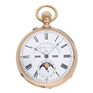 Early Swiss rose gold complicated lever watch Circa 1875