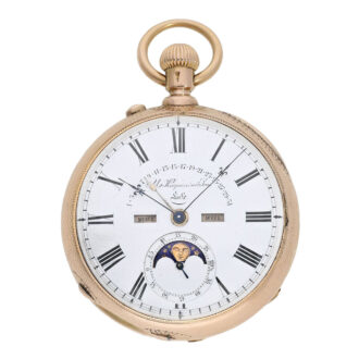 Early Swiss rose gold complicated lever watch Circa 1875