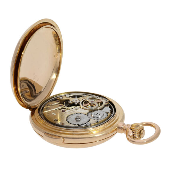 Swiss rose gold repeating Jacquemart figure automaton Circa 1889 Swiss rose gold repeating Jacquemart figure automaton Circa 1889