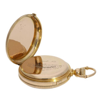 Swiss 18K gold open faced Louis XV chronometer Circa 1875