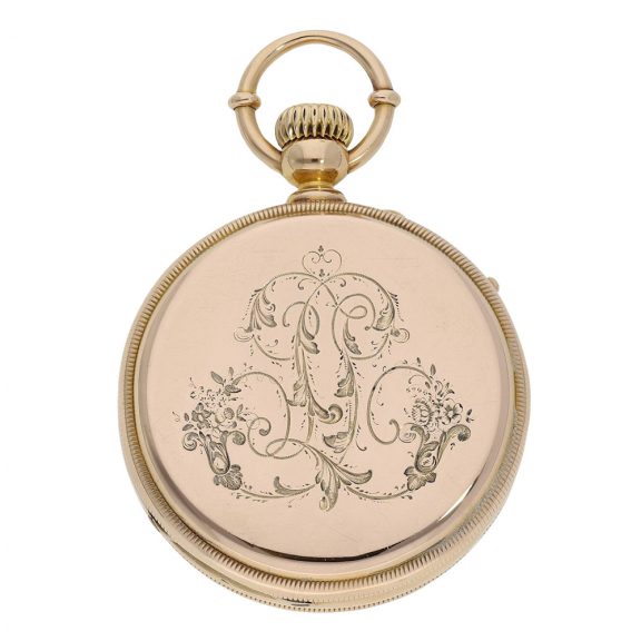 Swiss 18K gold open faced Louis XV chronometer Circa 1875 Swiss 18K gold open faced Louis XV chronometer Circa 1875