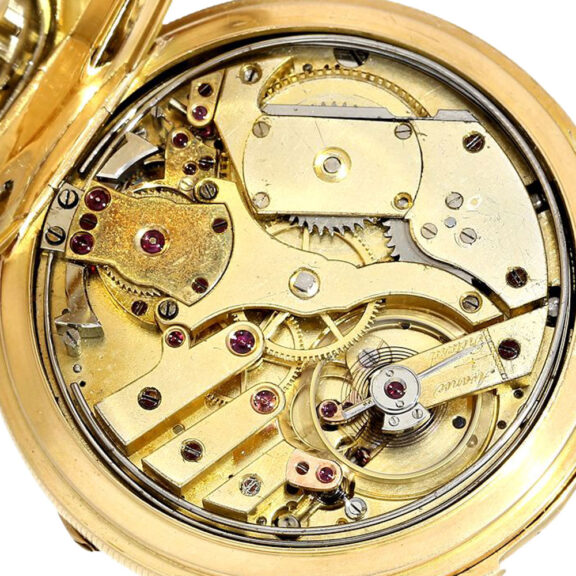 Swiss gold half-quarter repeating chronometer Circa 1865 Swiss gold half-quarter repeating chronometer Circa 1865