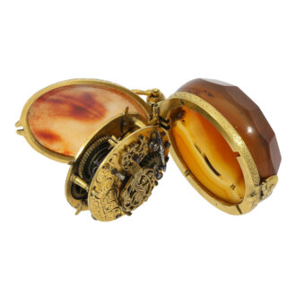 German verge pendant watch with faceted stone case Circa 1640