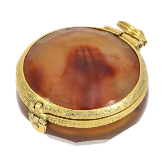 German verge pendant watch with faceted stone case Circa 1640