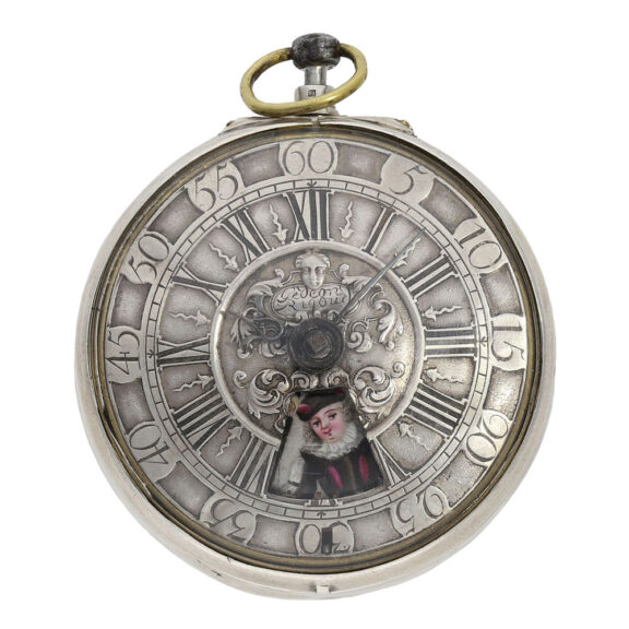 One of the earliest English silver verge automatons circa 1700 One of the earliest English silver verge automatons circa 1700
