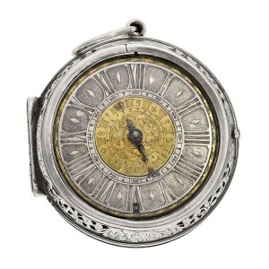 English silver pair cased single-handed verge with alarm Circa 1690