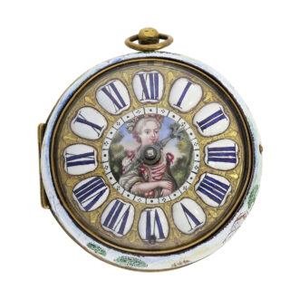 Important early French enamel oignon watch Circa 1688-1695 Important early French enamel oignon watch Circa 1688-1695