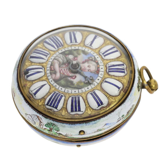 Important, early French enamel oignon watch Circa 1688-1695 Important, early French enamel oignon watch Circa 1688-1695