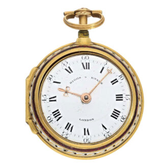 English 22K gold and enamel repeating verge Circa 1780
