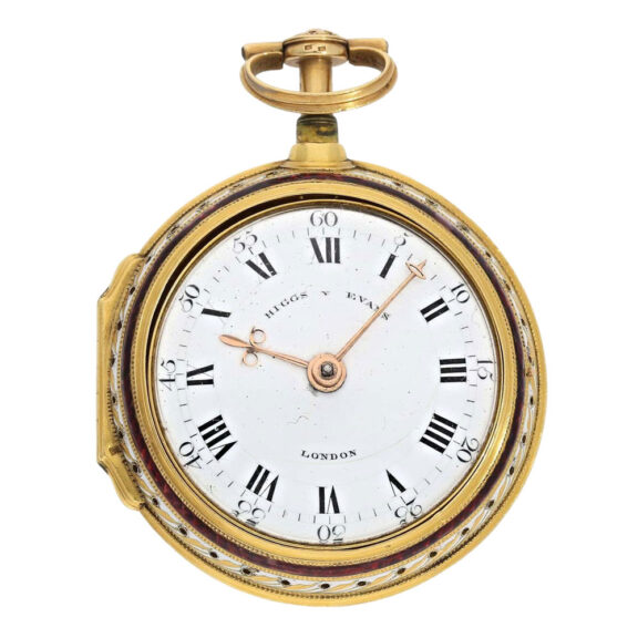 English 22K gold and enamel repeating verge Circa 1780 English 22K gold and enamel repeating verge Circa 1780