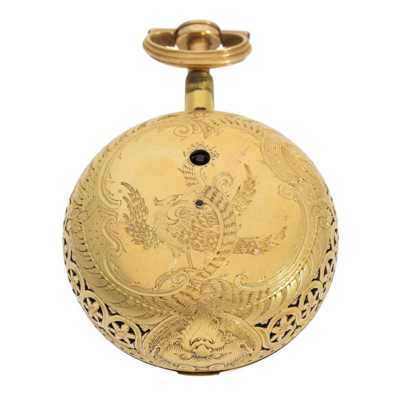 English 22K gold and enamel repeating verge Circa 1780 English 22K gold and enamel repeating verge Circa 1780