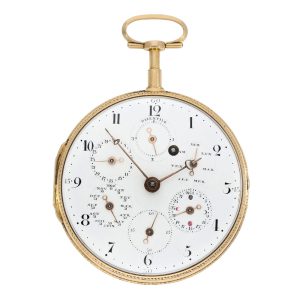 Swiss gold astronomical verge with perpetual calendar Circa 1790