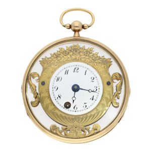 Swiss extremely rare gold key wind verge watch Circa 1800