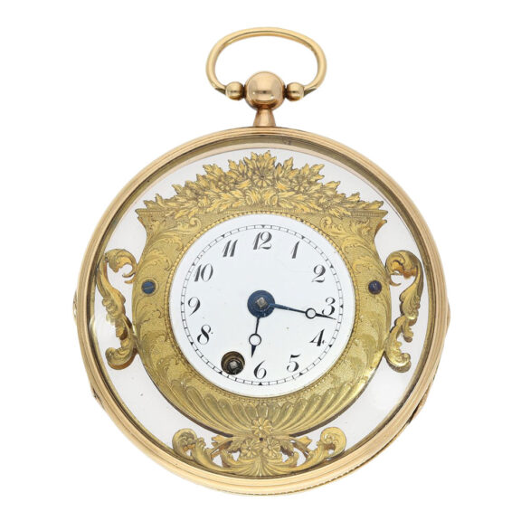 Swiss extremely rare gold key wind verge watch Circa 1800