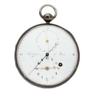 Early French silver jumping centre seconds deck watch Circa 1810