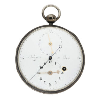 Early French silver jumping centre seconds deck watch Circa 1810