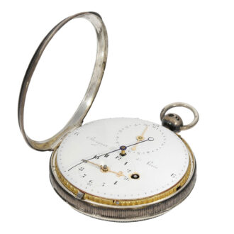 Early French silver jumping centre seconds deck watch Circa 1810