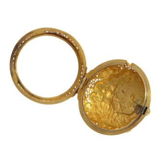 English gold repeating repoussé verge with alarm Circa 1718-1734