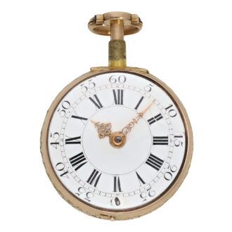 Swiss gold quarter repeating repoussé verge watch Circa 1760