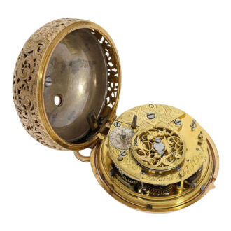 Swiss gold quarter repeating repoussé verge watch Circa 1760