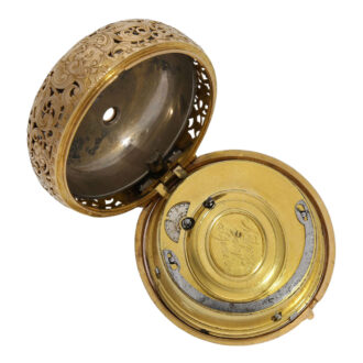 Swiss gold quarter repeating repoussé verge watch Circa 1760
