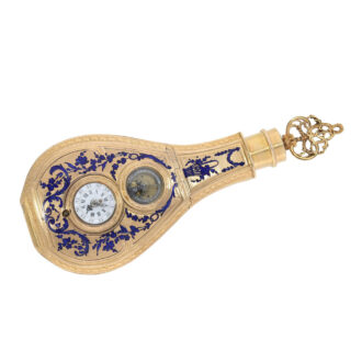 Large English 18K gold and enamel form watch Circa 1790