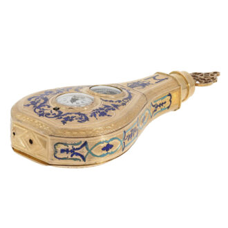 Large English 18K gold and enamel form watch Circa 1790