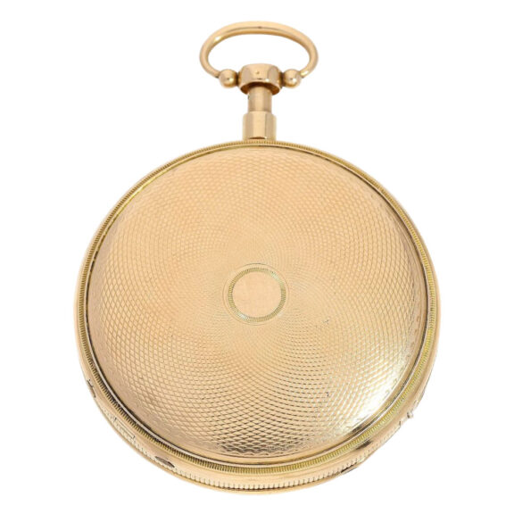 Swiss gold and enamel quarter repeating musical cylinder watch Circa 1820 Swiss gold and enamel quarter repeating musical cylinder watch Circa 1820