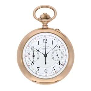 German 14K rose gold chronograph with register Circa 1908