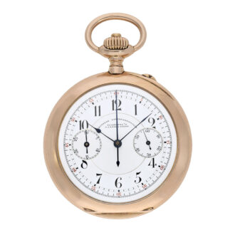 German 14K rose gold chronograph with register Circa 1908