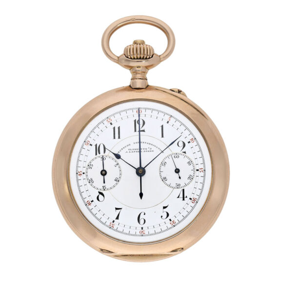 German 14K rose gold chronograph with register Circa 1908