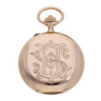 German 14K rose gold chronograph with register Circa 1908