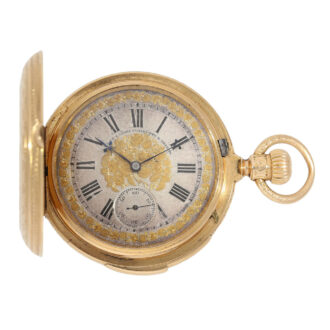 German rose gold hunting cased quarter repeating lever Circa 1884
