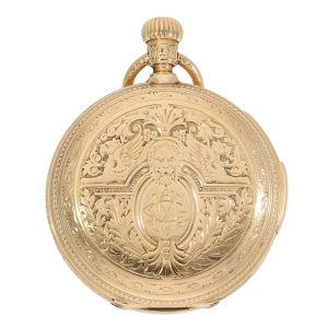 German rose gold hunting cased quarter repeating lever Circa 1884