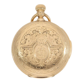 German rose gold hunting cased quarter repeating lever Circa 1884