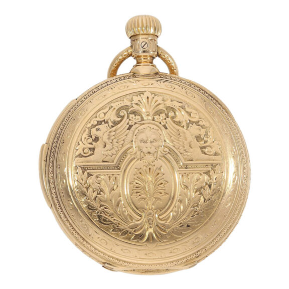 German rose gold hunting cased quarter repeating lever Circa 1884 German rose gold hunting cased quarter repeating lever Circa 1884